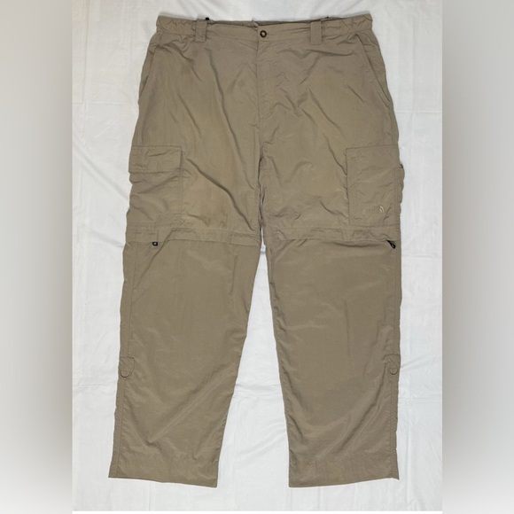 The North Face Convertible Zip Off Cargo Pants Mens XXL Tan Nylon 39x30.5 READ - Picture 1 of 10